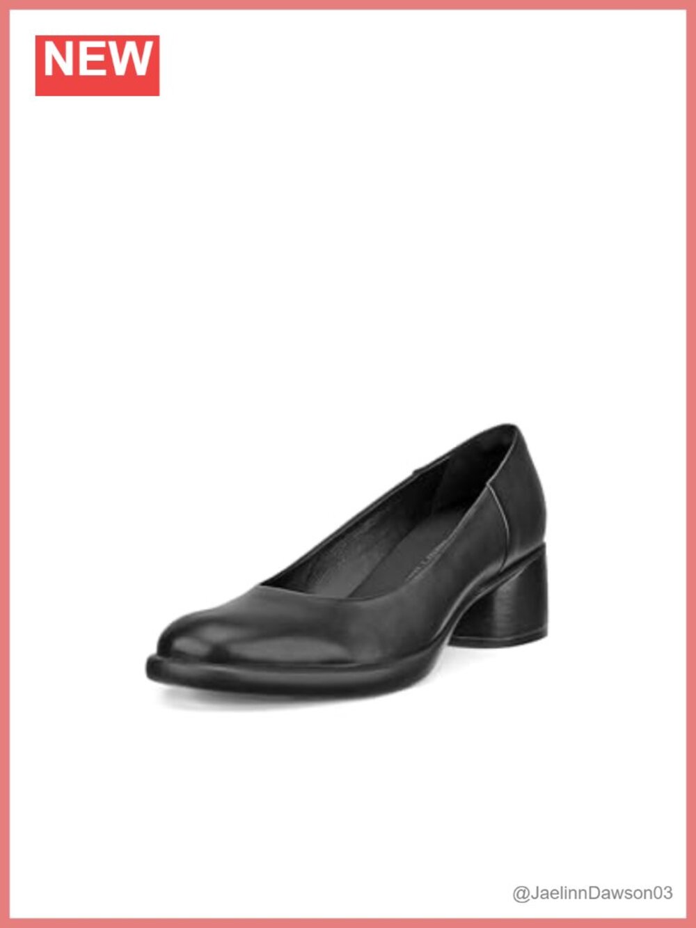 ECCO Sculpted Luxury Modern Pump Leather Comfortable Block Heel